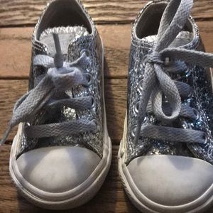 Silver sparkly sneakers